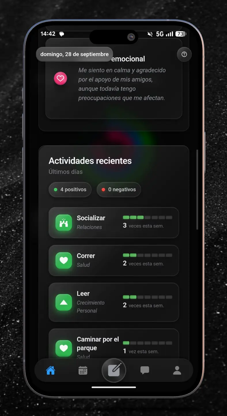 Echoes Journal Home Screen
